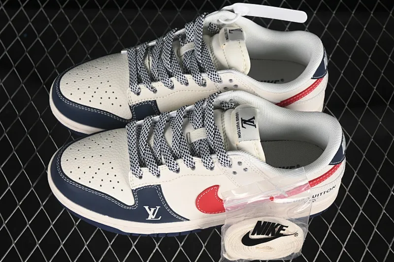 All categories Nk SB Dunk Series Nk SB Dunk Low High-end customized low-top sneakers Nike SB Dunk Low LV co-branded beige blue red hook Anniversary high-end customized low-top casual sneakers JJ2508-563